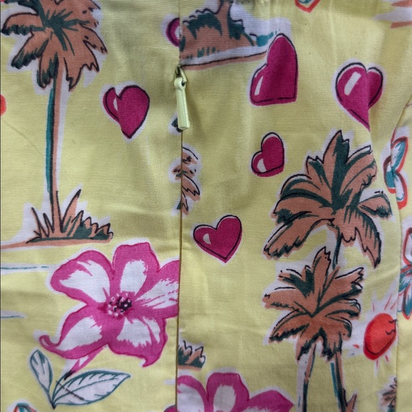 Temptation Yellow Halter Midi Dress Retro Hula Dancer Novelty Print Tropical L - Picture 7 of 11